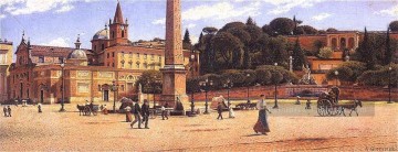  piazza - Piazza del Popolo w Rome 1901 Aleksander Gierymski réalisme impressionnisme